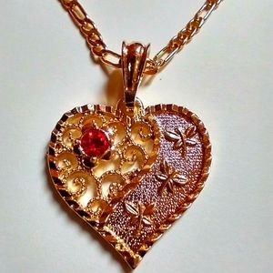 Gold Filled Heart Necklace. Oro Laminado.